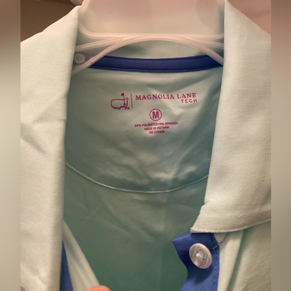 Masters Magnolia Lane Ladies Aqua Polo with Ocean Blue Piping - Picture 3 of 3
